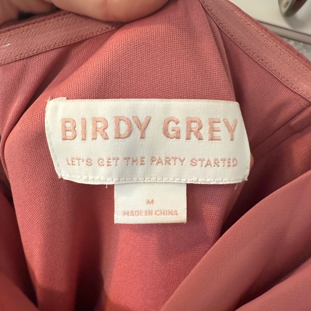 Birdy Grey Pink One-Shoulder Ruched Gown - Picture 3 of 3